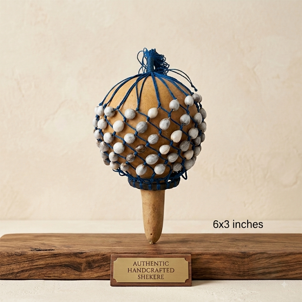 Handmade Mini Shekere Percussion Instrument (6-Inch)