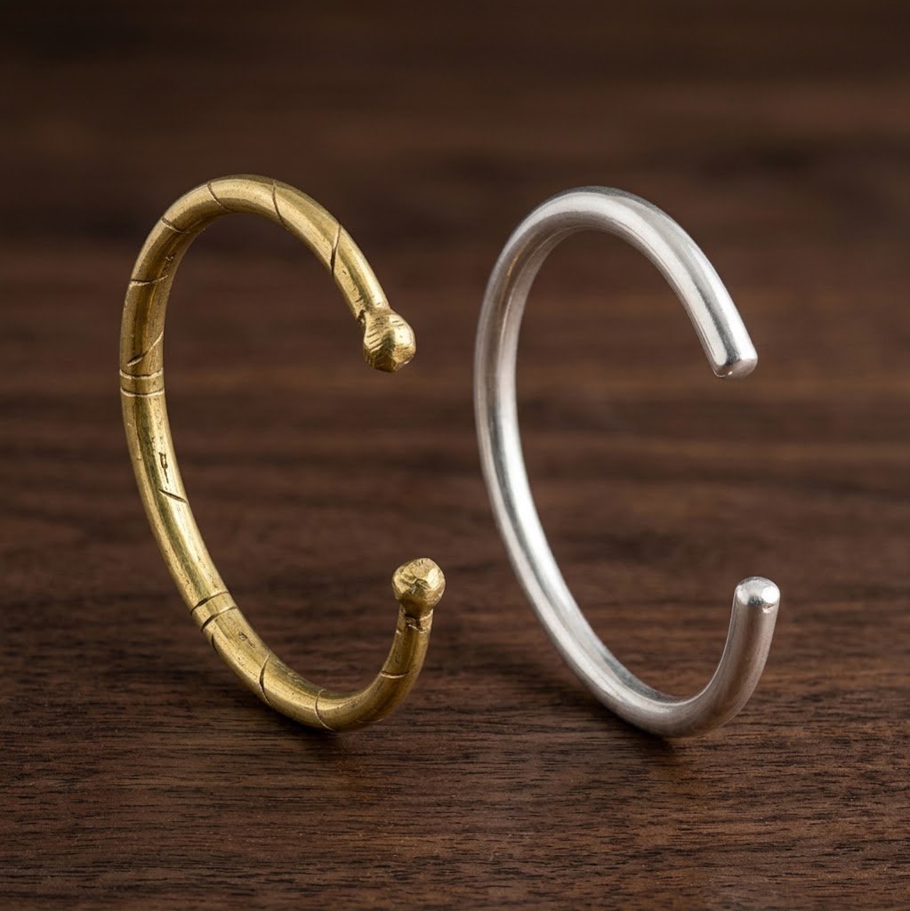 Handcrafted Men's Brass Cuff Bangle | Minimalist Bracelet