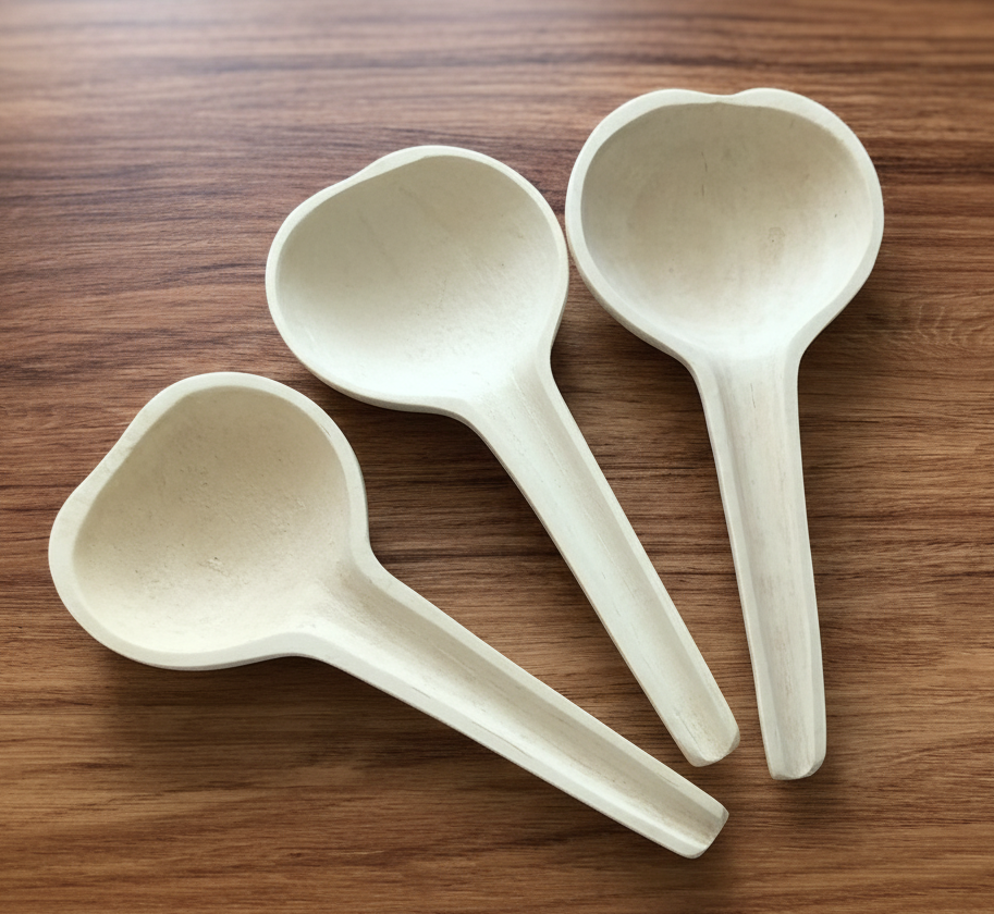 Set of 3 Handmade Calabash Spoons | Natural African Cooking Utensils