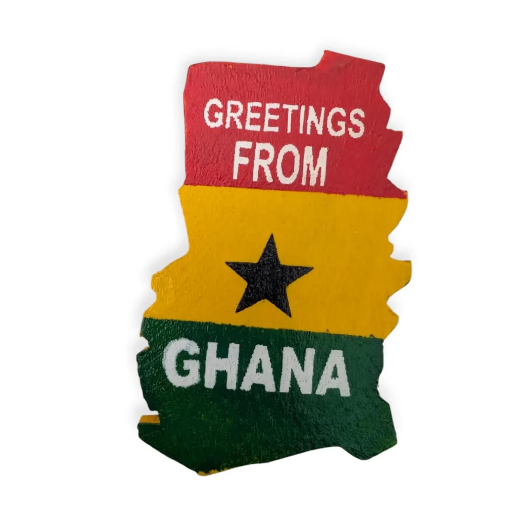 Ghana Map Wooden Fridge Magnet | 3x2" Travel Souvenir & Collectible