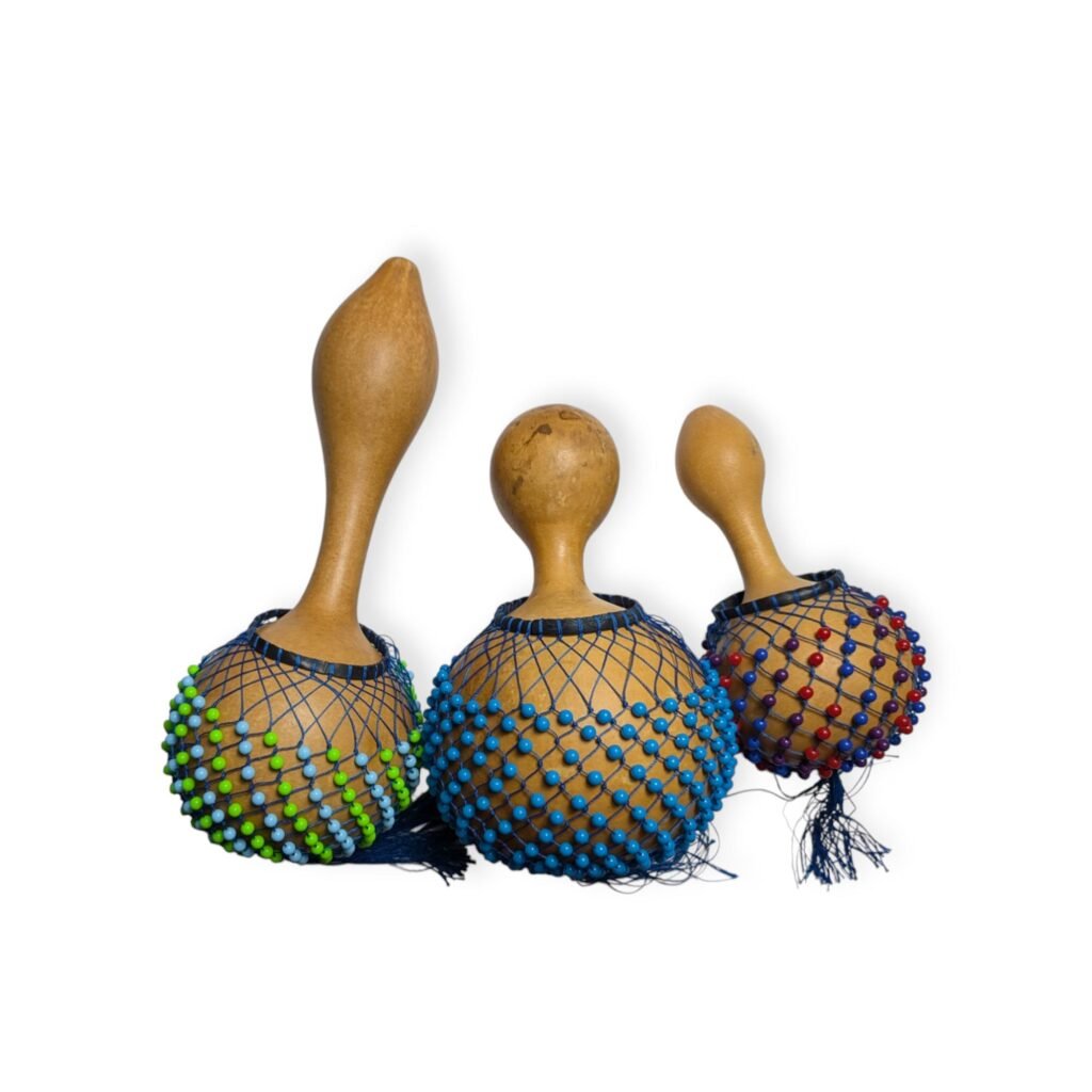 Handmade African Shekere Shaker | Beaded Gourd Percussion Instrument